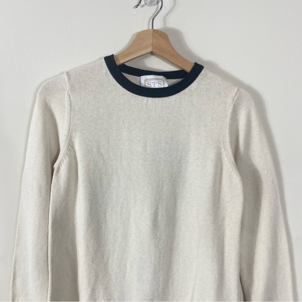 Sail To Sable Faith Bow Back Sweater Cream with Black Bows Cotton Wool Blend - S - Picture 9 of 16